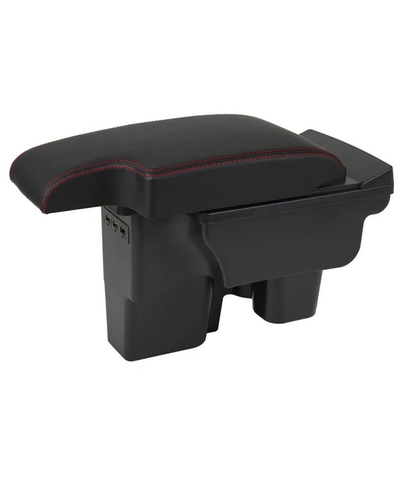 Mittelarmlehne Für Toyota Für 2013-2024 Nachrüstung Teile Innen Auto Armlehne Lagerung Drehbare Versenkbare Tasse Halter Car Armrest Portable Handle(A3 Leather 3USB) von HUYHSD