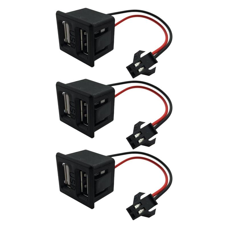 Pack Von 3 Snap In Power Outlet Mit Integriertem Doppel USB Anschluss Für Eine Effiziente Aufladung Mehrerer Geräte von HVRFJXI