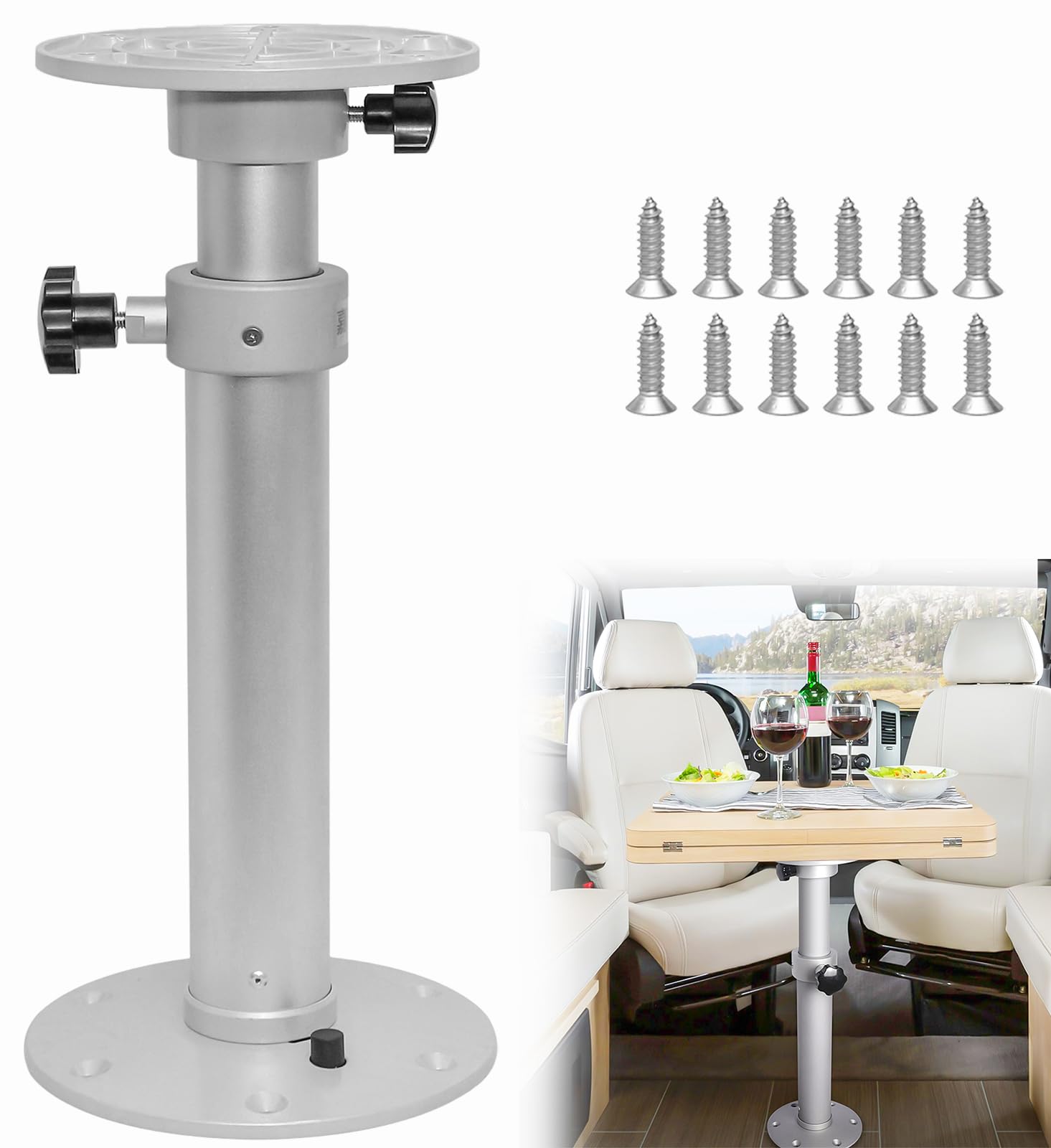 HWHongRV Verbesserter Bootstischsockel, abnehmbare, verstellbare Aluminiumlegierung, Wohnmobil-Tischsockel, Standbein, Halterung, Rahmen, 45 - 70 cm Höhe, für Wohnmobil, Boot, Marine, Yacht HWHongRV Verbesserter Bootstischsockel, abnehmbare, verstellbare Aluminiumlegierung, Wohnmobil-Tischsockel, Standbein, Halterung, Rahmen, 45 - 70 cm Höhe, für Wohnmobil, Boot, Marine, Yacht von HWHongRV