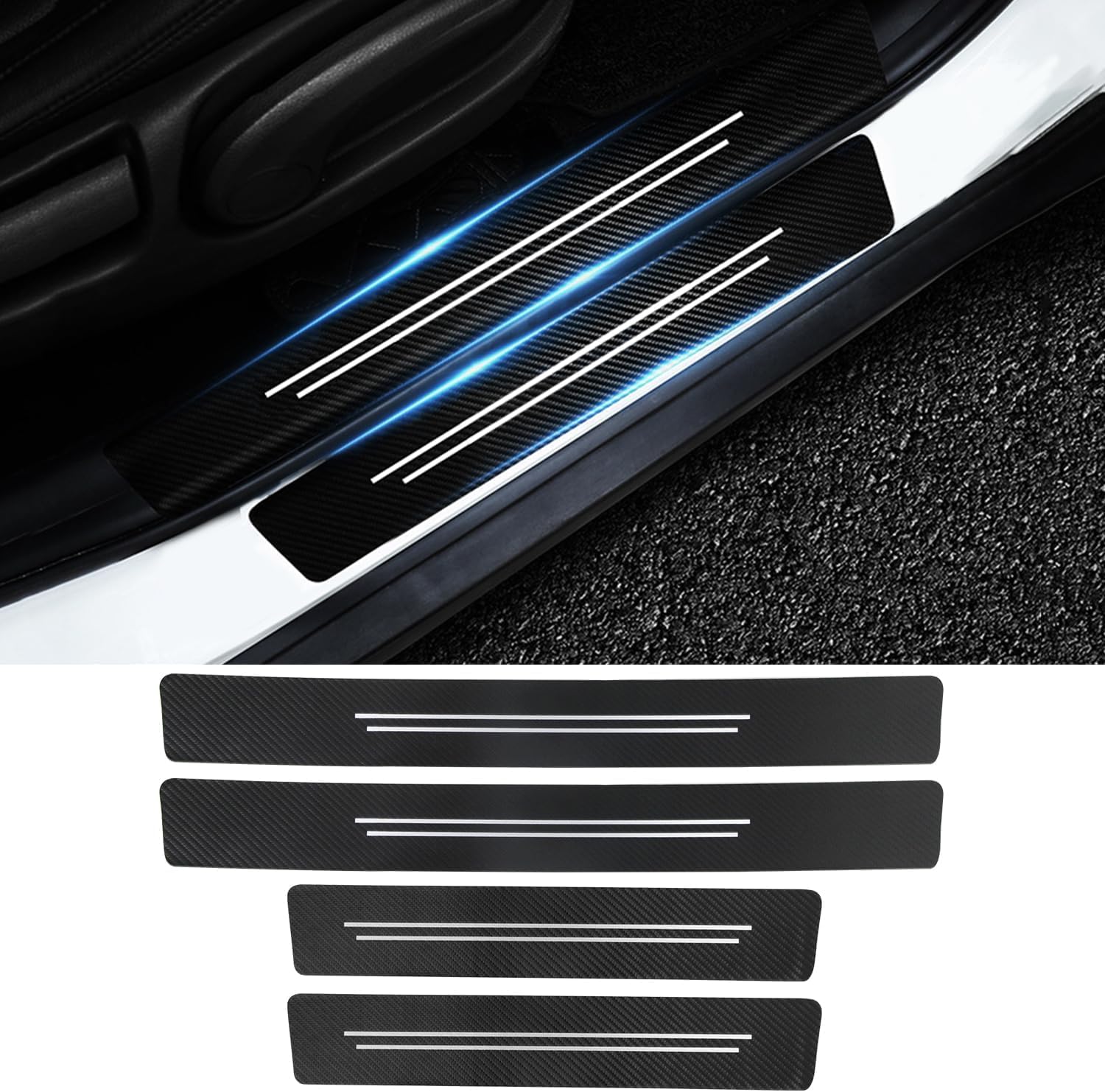 4 Stück Auto Einstiegsleisten Schutz für BMW 3er Limousine | Typ F30 | Bj. 2012-2015, Kohlefaser Türschweller Aufkleber Anti Scratch Autotür Schutzfolie Lackschutzfolie Styling Zubehör 4 Stück Auto Einstiegsleisten Schutz für BMW 3er Limousine | Typ F30 | Bj. 2012-2015, Kohlefaser Türschweller Aufkleber Anti Scratch Autotür Schutzfolie Lackschutzfolie Styling Zubehör von HWMUMI