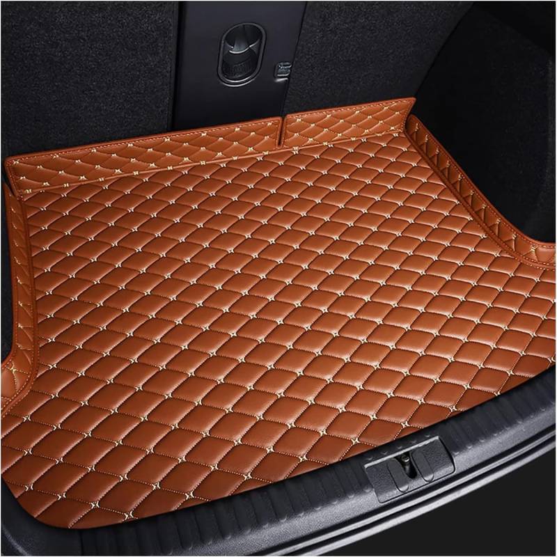 Leder Auto Kofferraumwanne für Toyota Land Cruiser lc300 5 2021.8, Rutschfesten StrapazierfäHig Hutzmatte Kofferraum Kratzfeste Langlebiges Kofferraumschutz Interieur ZubehöR,B/Brown von HWMUMI