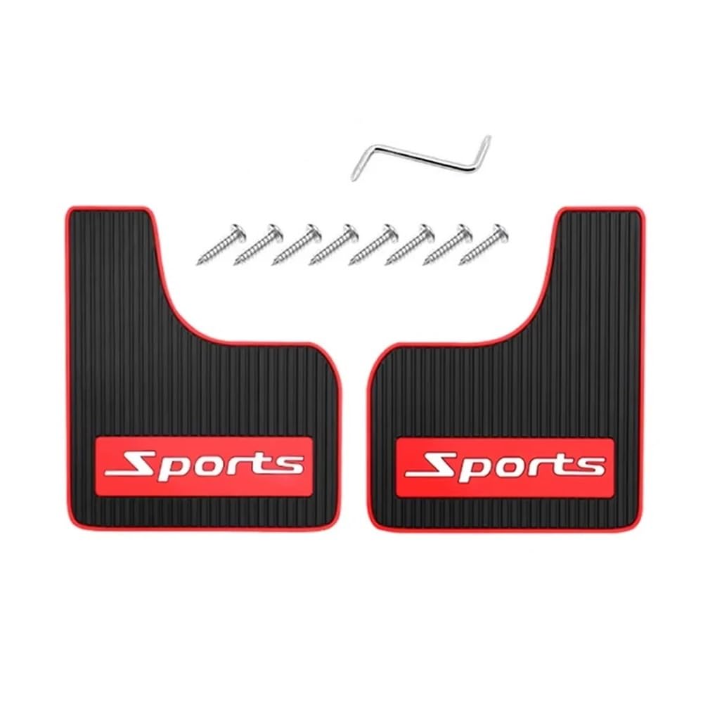 1/2 Paar Universal-Auto-Kotflügel vorne und hinten, Schmutzfänger, PP-Spritzschutz for Auto, SUV, Geländewagen, Autozubehör(2Pcs Red1) von HWZNB