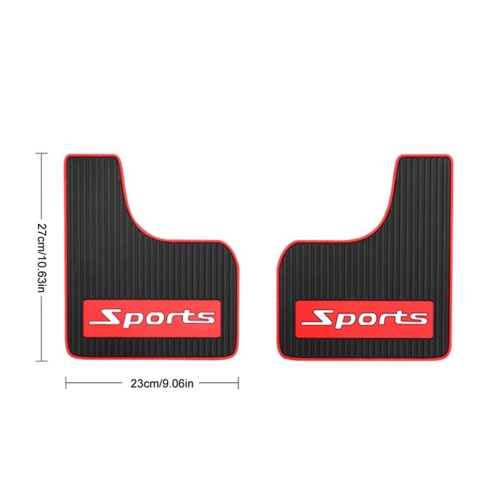 1/2 Paar Universal-Auto-Kotflügel vorne und hinten, Schmutzfänger, PP-Spritzschutz for Auto, SUV, Geländewagen, Autozubehör(4pcs Large Red) von HWZNB