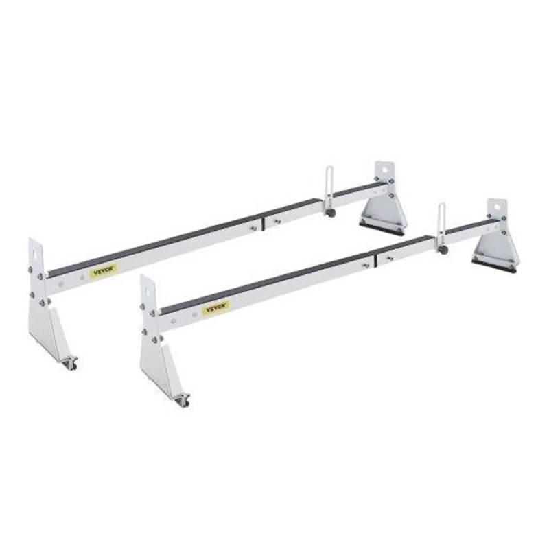 Dachleiterträger for Lieferwagen, 2 Stangen, 140 kg Tragkraft, 132–163 cm verstellbare Querstange aus Stahl for Dachträger mit Leiterstoppern von HWZNB