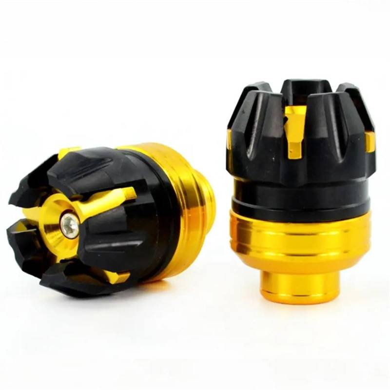 Motorrad-Slider Motorrad-Crash-Schutz Motocross-Schutz Sturzschutz 2-teilig Für Motorrad Vorn/hinten Gabel Rad Crash Protector Motorrad-Rahmenverkleidungen(Gold) von HXCKBLBY