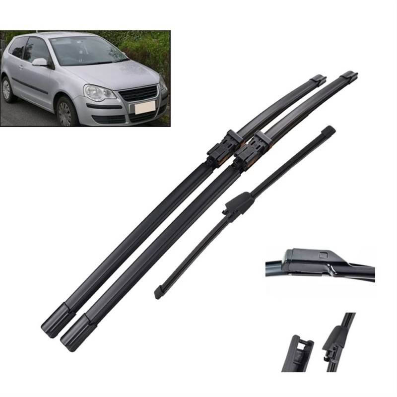 Scheibenwischerblätter für vorne und hinten für VW Polo MK 4 Typ 9N3 9N Windschutzscheibe 2006 2007 2008 2009 21’’ 19’’ 13’’ von HXINOA