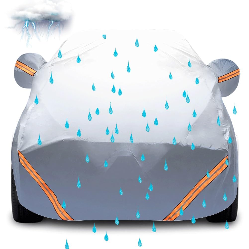 Autoabdeckung Outdoor für Volkswagen Autoabdeckung Wasserdicht Autoabdeckung Abdeckplane für Regen Sonne Staub Schutz Autoabdeckung Vollgarage Car Cover Universal(B,Für T-ROC) von HXQSL