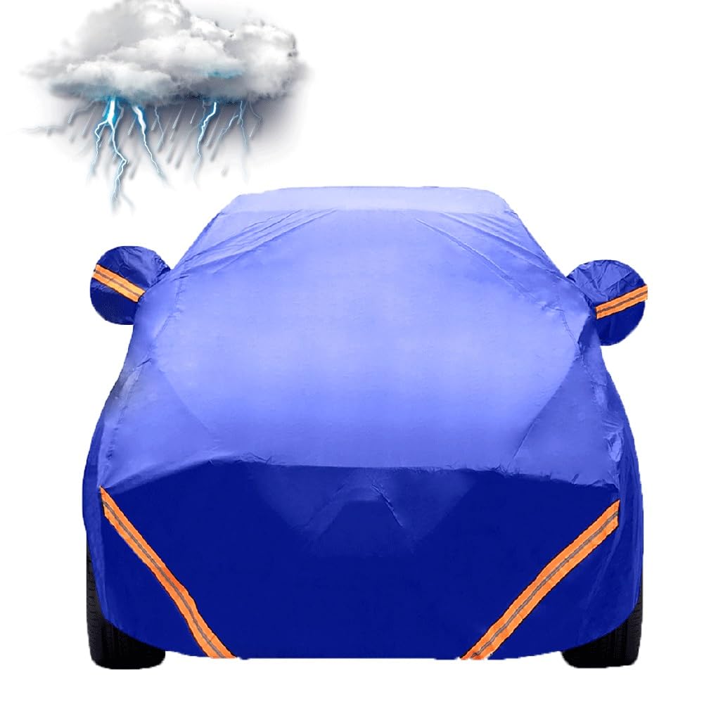 Autoabdeckung Outdoor für Volkswagen Autoabdeckung Wasserdicht Autoabdeckung Abdeckplane für Regen Sonne Staub Schutz Autoabdeckung Vollgarage Car Cover Universal(D,Für T-ROC) von HXQSL