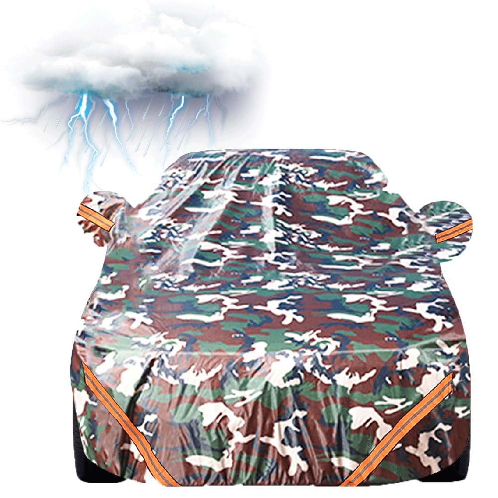Autoabdeckung Outdoor für Volkswagen Autoabdeckung Wasserdicht Autoabdeckung Abdeckplane für Regen Sonne Staub Schutz Autoabdeckung Vollgarage Car Cover Universal(E,Für T-ROC) von HXQSL