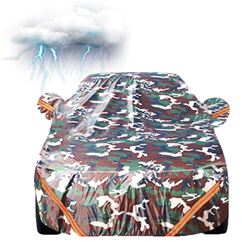 Autoabdeckung Outdoor für Volkswagen Autoabdeckung Wasserdicht Autoabdeckung Abdeckplane für Regen Sonne Staub Schutz Autoabdeckung Vollgarage Car Cover Universal(E,Für T-ROC) von HXQSL