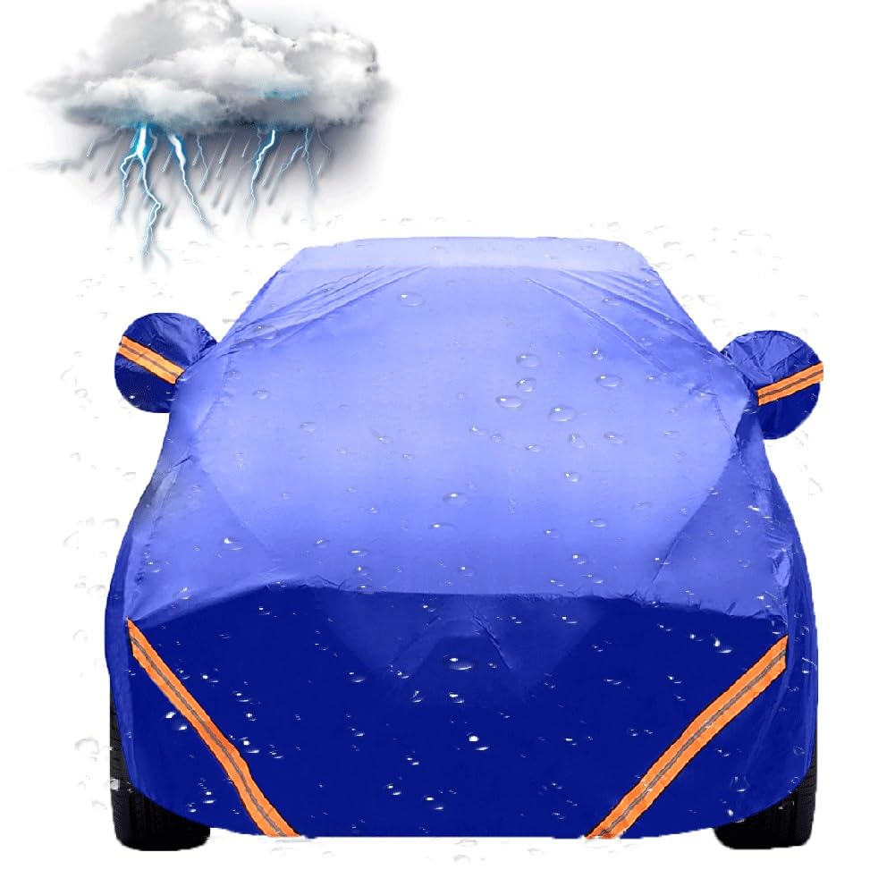 Autoschutzhülle für Ford Fusion 2013-2020 Autoabdeckung Wasserdicht Sonnenschutz Vollgarage Autoplane mit Tür-Reißverschluss Auto Abdeckplane Universale Autoschutzhülle(C,Puma) von HXQSL