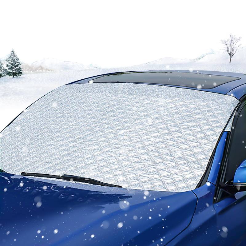 HXUING Frontscheibenabdeckung Winter, 145 × 95cm Autoscheibenabdeckung Auto Windschutzscheiben Abdeckung Auto Scheibenabdeckung Faltbare, Passend für die Meisten Autos von HXUING