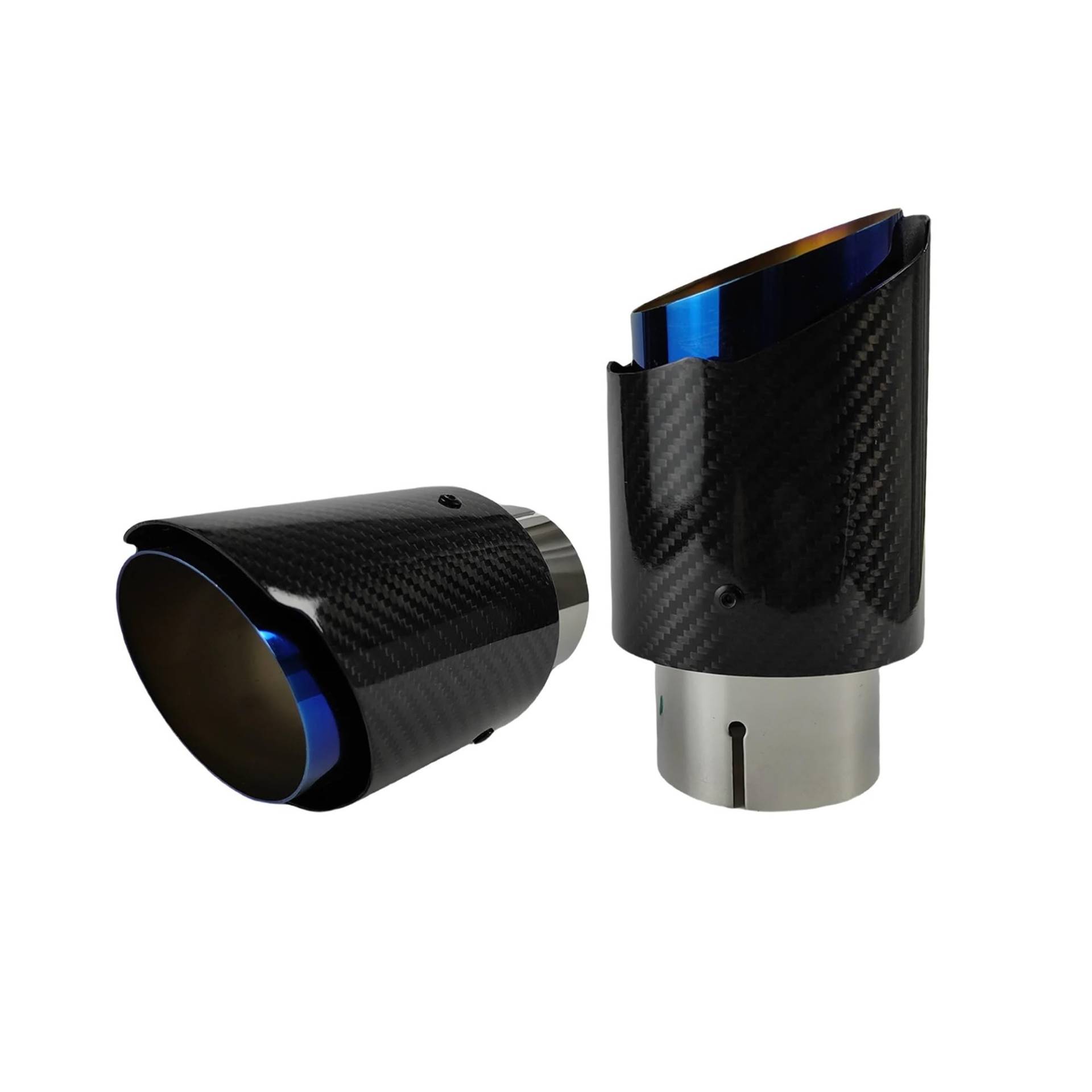 Auspuffrohr 1 Stück Universal Auto Carbon Fibre Schwanz Kehle Edelstahl Schalldämpfer Twill Glossy Auspuffdüse Spitze Auspuffblenden(51mm-101mm) von HXVGEGKPYK