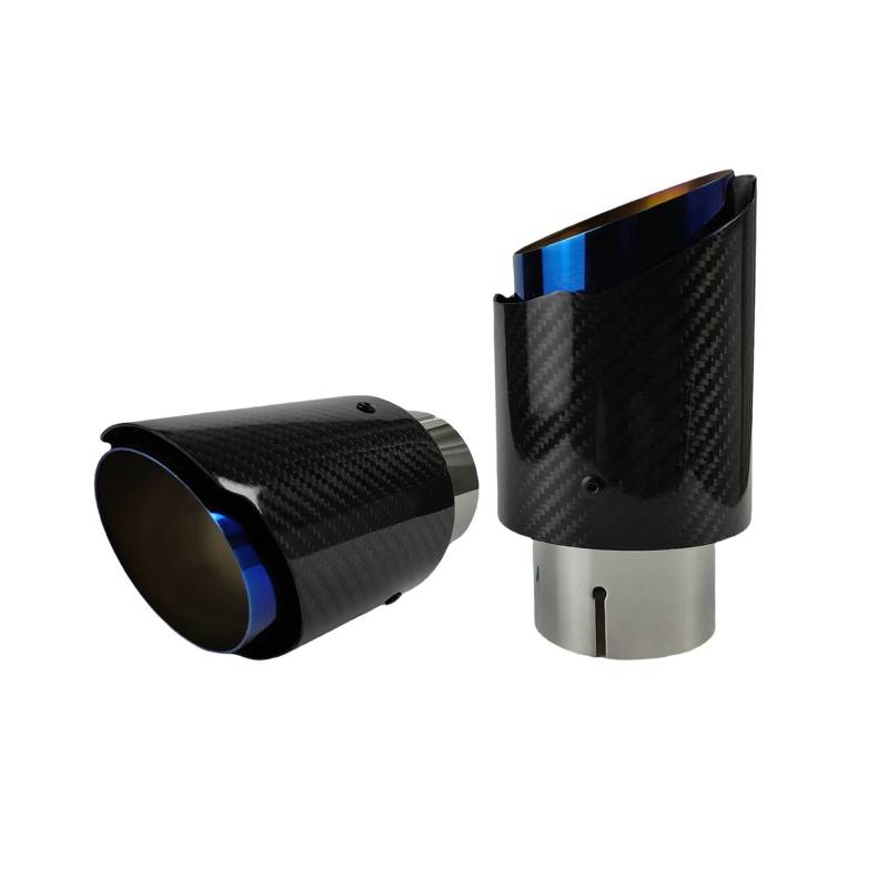Auspuffrohr 1 Stück Universal Auto Carbon Fibre Schwanz Kehle Edelstahl Schalldämpfer Twill Glossy Auspuffdüse Spitze Auspuffblenden(51mm-101mm) von HXVGEGKPYK