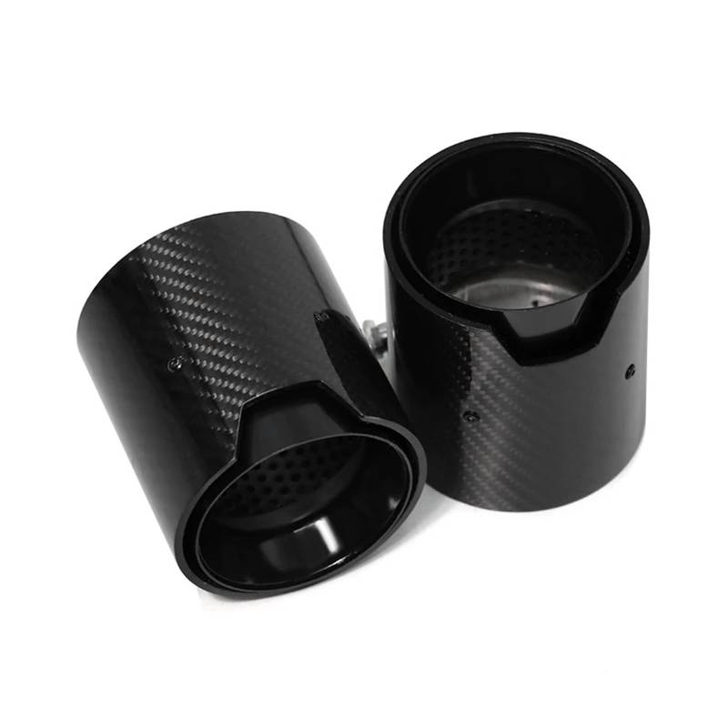 Auspuffrohr 2 Stücke Für F20 F21 M135i M140i Auto Auspuff Spitze Carbon Faser Schalldämpfer Spitze Endrohr ID60mm Auspuffblenden(Black) von HXVGEGKPYK