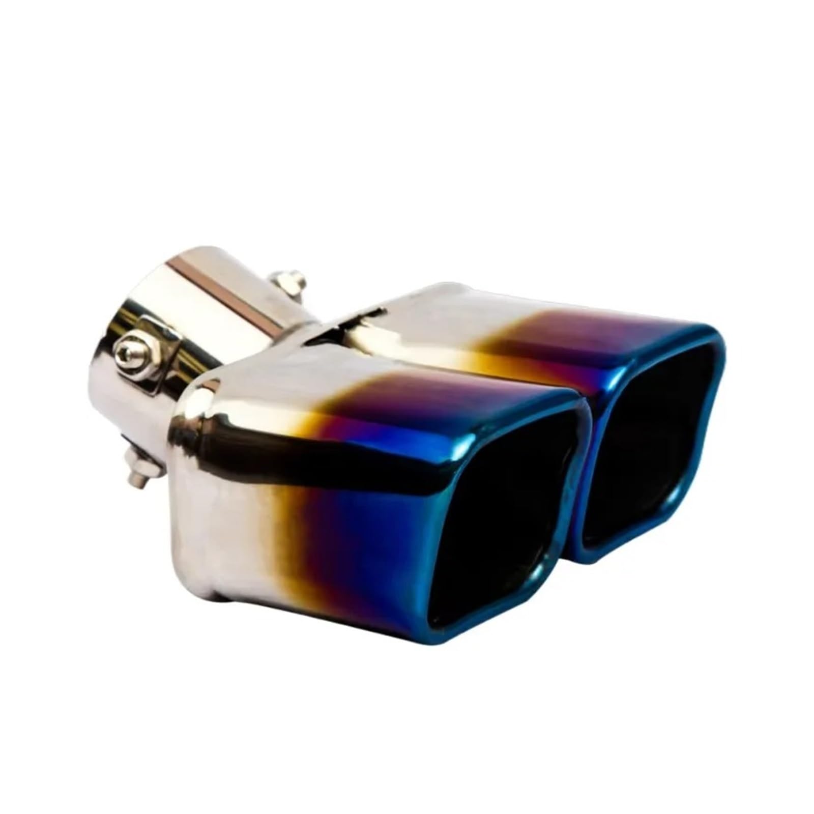 Auspuffrohr Universal Auto Quadratische Auspuffspitze Einlass 60mm/75mm Schalldämpfer Doppel Outlet Edelstahl Auspuffschalldämpfer Auspuffblenden(Innet 60mm F) von HXVGEGKPYK