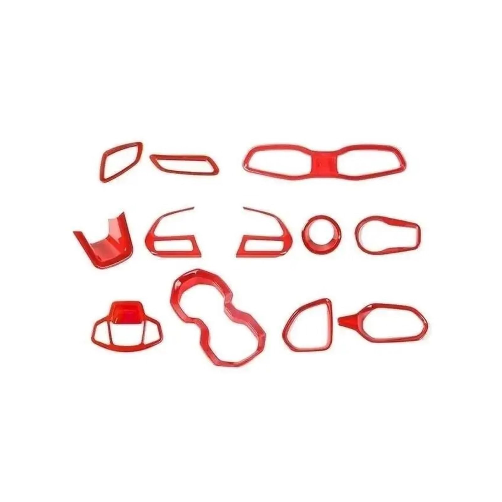 Getriebe Panel Trim 12 PCS Für Renegade 2016 2017 2018 Up Auto Center Console Dashboard Innen Dekoration Suite Kit Abdeckung Zubehör Control Panel Aufkleber(Red) von HXVGEGKPYK