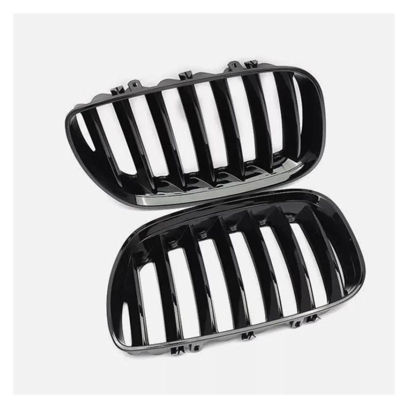Kühlergrill 1 Paar Für X5 E53 SUV 2004-2006 Auto-Einzellamellen-Nierengitter Links Und Rechts Schwarz Glänzend Front-Nierengitter Front Kühlergrille von HXVGEGKPYK