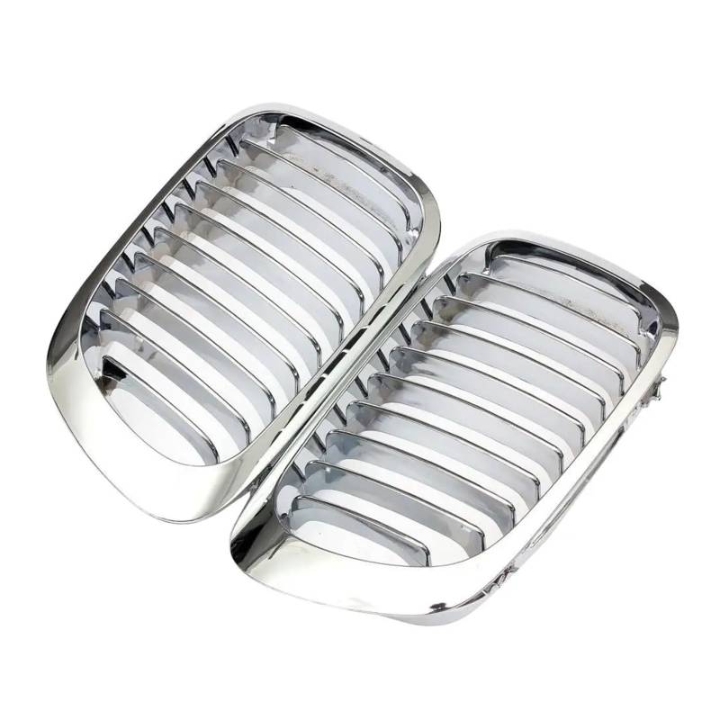 Kühlergrill 2 Stück Für 3er E46 Für M3 Auto Silber Fronthaubengrill Chromgrill Mesh Kühlergrill Front Kühlergrille von HXVGEGKPYK