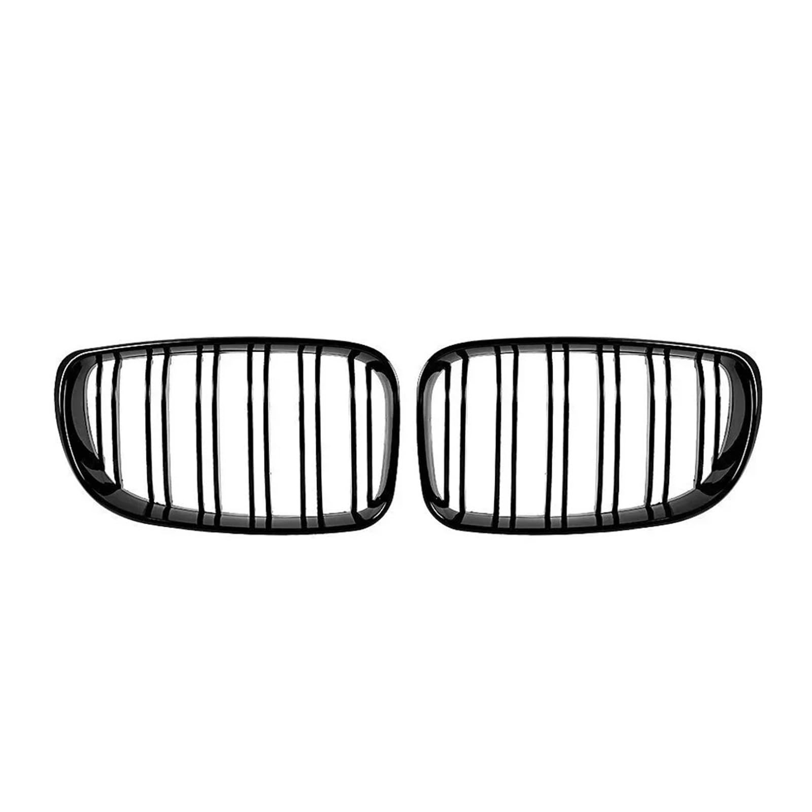 Kühlergrill 2X Für 1er E81 E82 E87 E88 2007-2011 Auto Front Nieren Racing M-Farbe Grills Matt Schwarz Doppel Stoßstange Grille Front Kühlergrille(Glossy Black) von HXVGEGKPYK