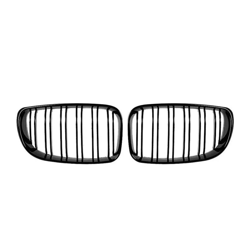 Kühlergrill 2X Für 1er E81 E82 E87 E88 2007-2011 Auto Front Nieren Racing M-Farbe Grills Matt Schwarz Doppel Stoßstange Grille Front Kühlergrille(Glossy Black) von HXVGEGKPYK