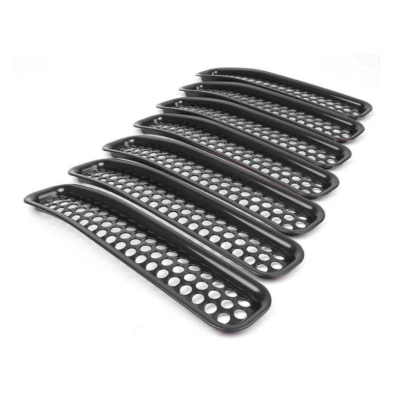 Kühlergrill 7Pcs Für Wrangler Für TJ 1997-2002 2003 2004 2005 2006 Auto Vorderen Stoßfänger Einsatz Racing Grill ABS Mesh Grille Front Kühlergrille von HXVGEGKPYK