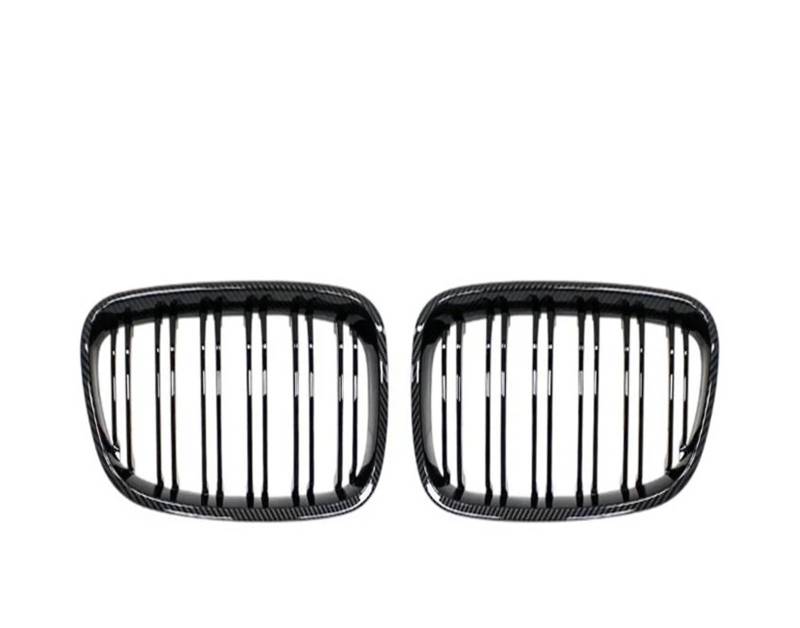 Kühlergrill Für 1er F20 F21 2011-2014 2012 2013 Auto Frontstoßstange Nierengrill Kühlerschutzgitter Zubehör Front Kühlergrille(Carbon Look) von HXVGEGKPYK