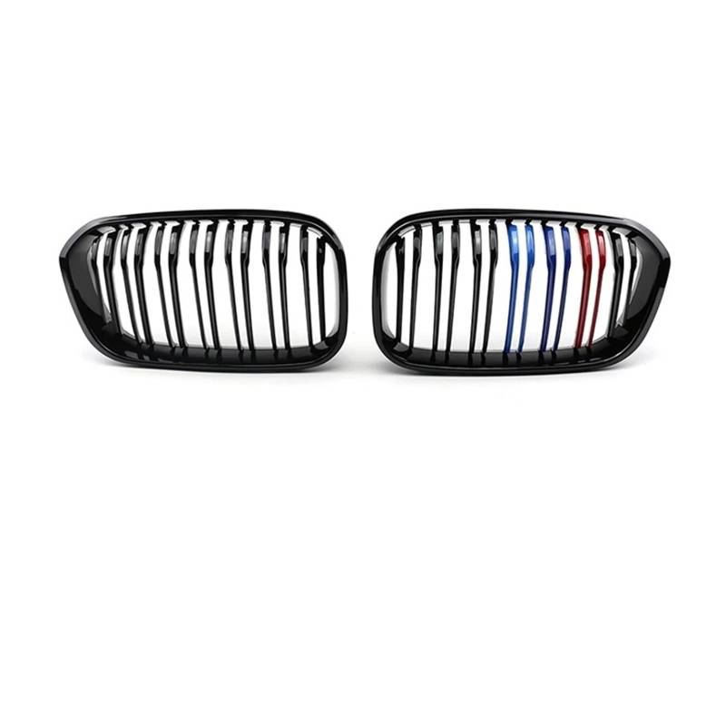 Kühlergrill Für 1er F20 F21 Facelift 2015-2019 Jahr Auto Frontstoßstange Racing Kühlergrill Gloss Matt Black Carbon Print Front Kühlergrille(Dual M Color) von HXVGEGKPYK