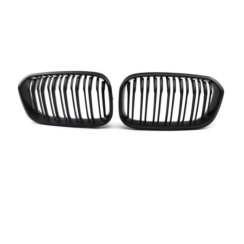 Kühlergrill Für 1er F20 F21 Facelift 2015-2019 Jahr Auto Frontstoßstange Racing Kühlergrill Gloss Matt Black Carbon Print Front Kühlergrille(Dual Matte Black) von HXVGEGKPYK