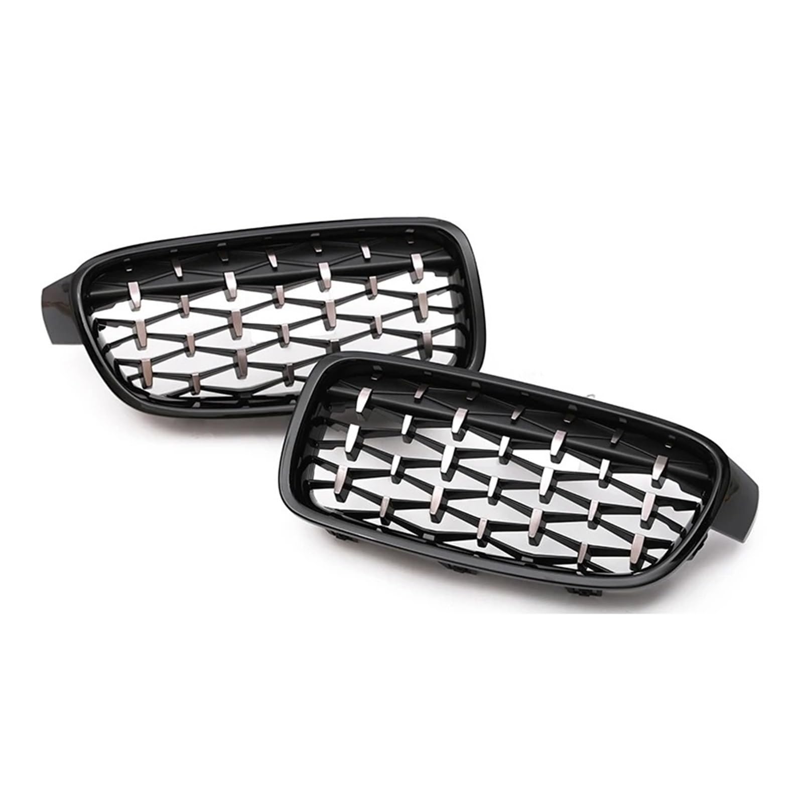 Kühlergrill Für 3er F30 F31 F35 2012-2019 Auto Nieren Frontstoßstange M Farbe Grill Carbon Fiber Grill Facelift Racing Grille Front Kühlergrille(Chrome Black Diamond) von HXVGEGKPYK