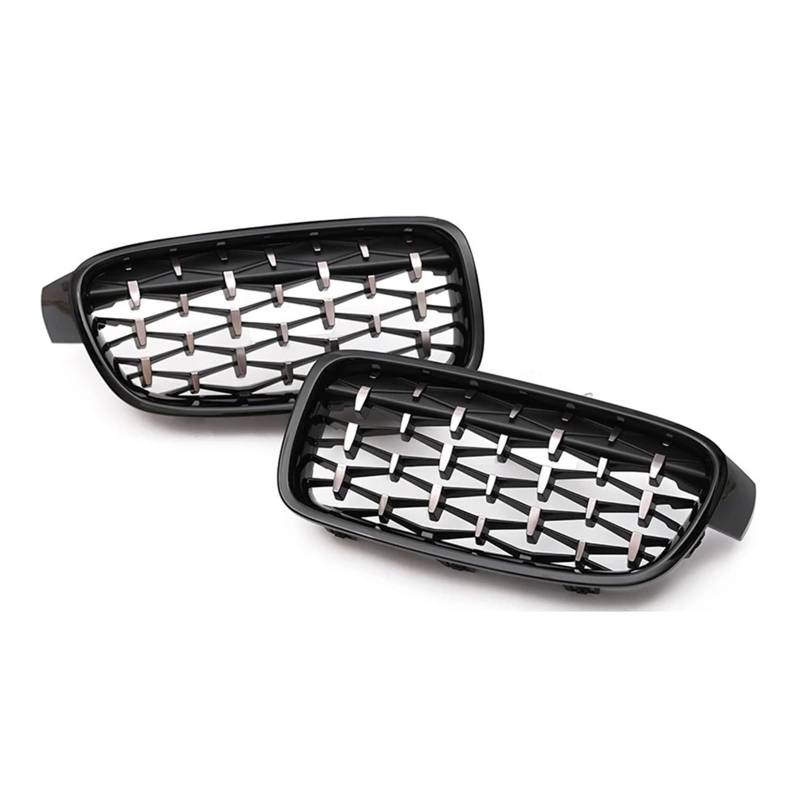 Kühlergrill Für 3er F30 F31 F35 2012-2019 Auto Nieren Frontstoßstange M Farbe Grill Carbon Fiber Grill Facelift Racing Grille Front Kühlergrille(Chrome Black Diamond) von HXVGEGKPYK