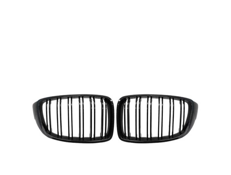 Kühlergrill Für 4er F32 F33 F36 Für M3 F80 Für M4 F82 2012-2018 Auto Doppellamellen-Frontstoßstangengrill Glänzend Schwarz Renngrill Front Kühlergrille(Carbon Look) von HXVGEGKPYK