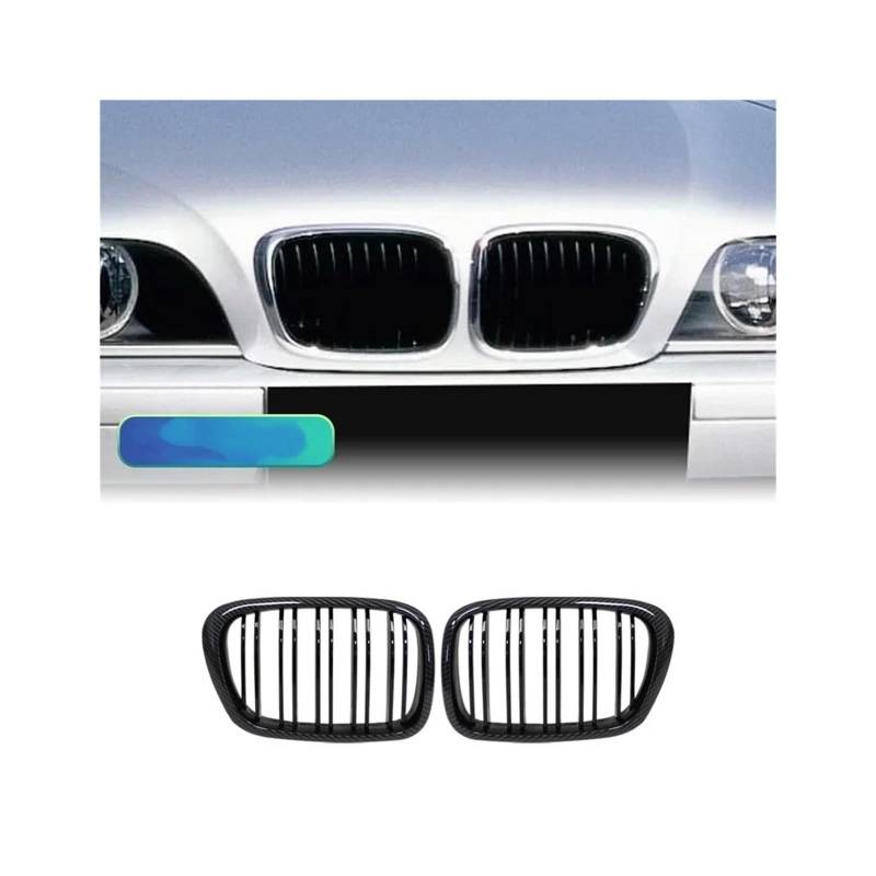 Kühlergrill Für 5Serie E39 525 528 530 Für M5 1997-2003 Glänzend Schwarz Fronthaube Nierengrill Kühlergrill Vorne(Carbon Look) von HXVGEGKPYK