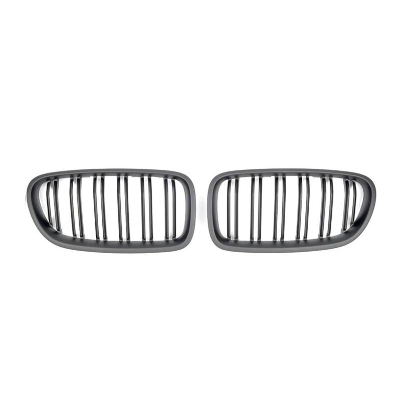 Kühlergrill Für 5er F10 F11 F18 528i 535i 2010-2017 Auto Ganz In Schwarz Doppellinie Frontstoßstangengrill Diamond Style Racing Grill Front Kühlergrille(Double-Matte Black) von HXVGEGKPYK