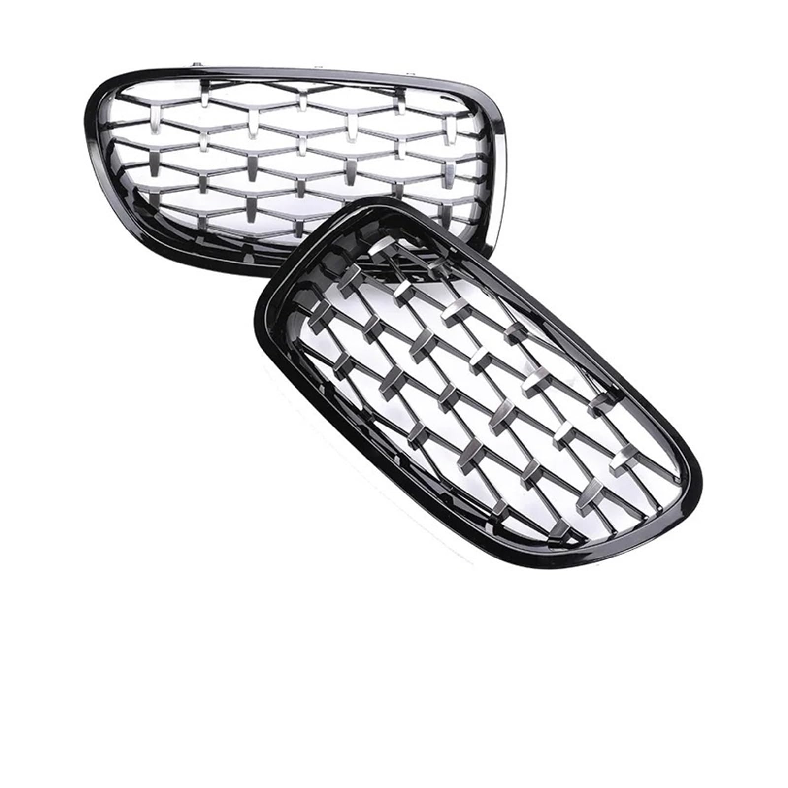 Kühlergrill Für 5er F10 F11 Für M5 520i 528i 530i 2010-2017 Auto Front Nieren Facelift Stoßstange M Farbe Grill Glanz Schwarz Grill Front Kühlergrille(Chrome Black Diamond) von HXVGEGKPYK
