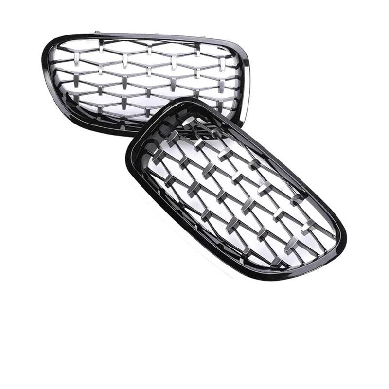 Kühlergrill Für 5er F10 F11 Für M5 520i 528i 530i 2010-2017 Auto Front Nieren Facelift Stoßstange M Farbe Grill Glanz Schwarz Grill Front Kühlergrille(Chrome Black Diamond) von HXVGEGKPYK