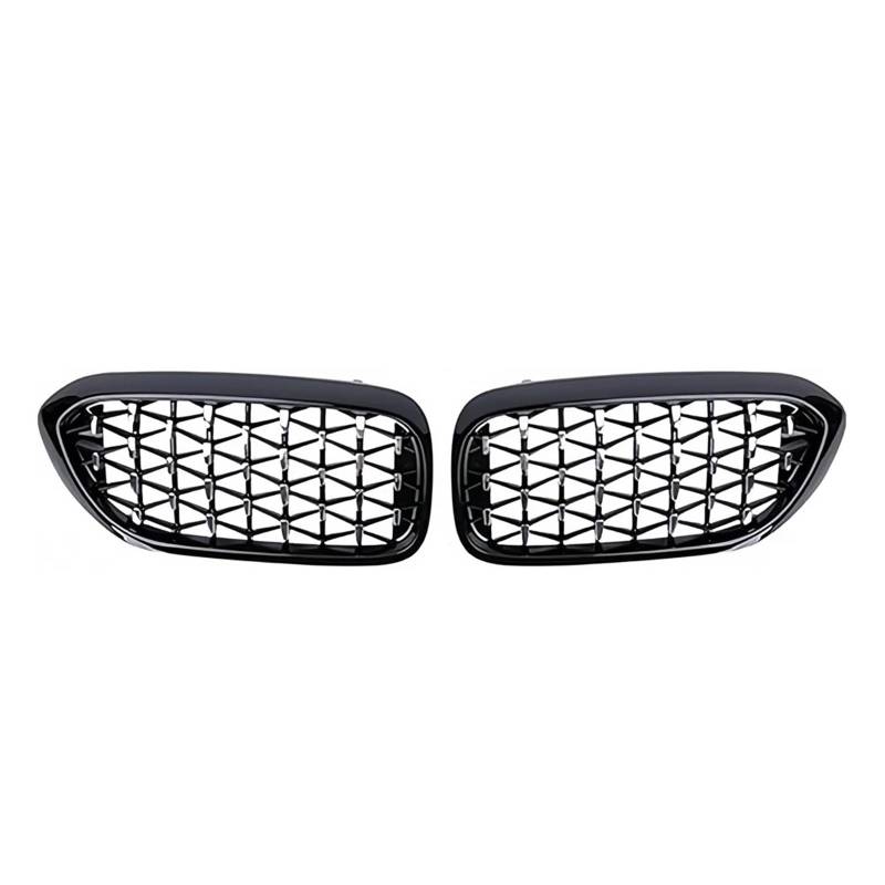 Kühlergrill Für 5er G30 G31 G38 530i 540i 550i Diamonds Style 2018-2020 Auto Doppellamellengitter Frontnierengitter Front Kühlergrille(Diamond-Chrome Black) von HXVGEGKPYK