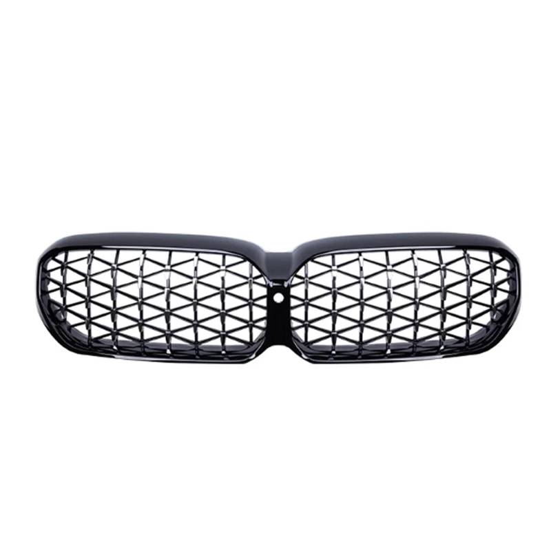 Kühlergrill Für 5er-Serie G30 G31 530i 540i 2021–2023 Auto Doppellamellen-Frontstoßstangengitter Obere Gitter Im Single-Line-Stil Front Kühlergrille(Diamond-Chrome Black) von HXVGEGKPYK