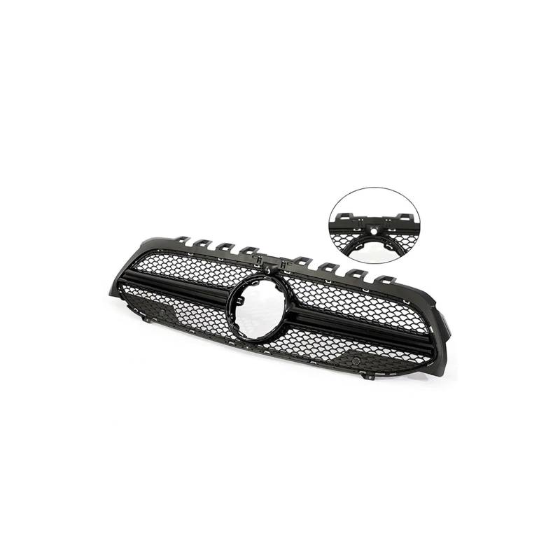 Kühlergrill Für A Für Klasse A35 A45 A200 A180 V177 W177 2019-2022 Auto Frontstoßstange Schwarz Chorme Kühlergrill Kühlergrill Vorne(A Black W Cam) von HXVGEGKPYK