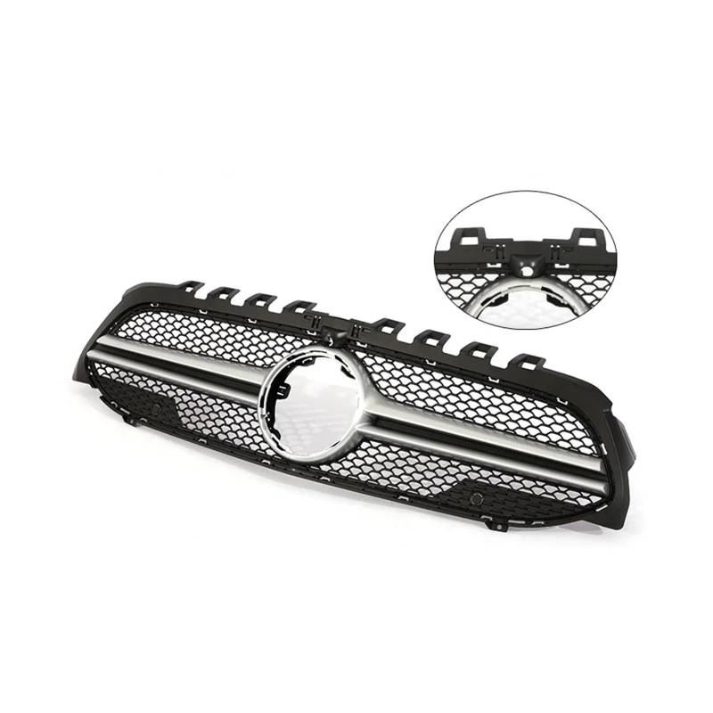 Kühlergrill Für A Für Klasse A35 A45 A200 A180 V177 W177 2019-2022 Auto Frontstoßstange Schwarz Chorme Kühlergrill Kühlergrill Vorne(A Silver W Cam) von HXVGEGKPYK