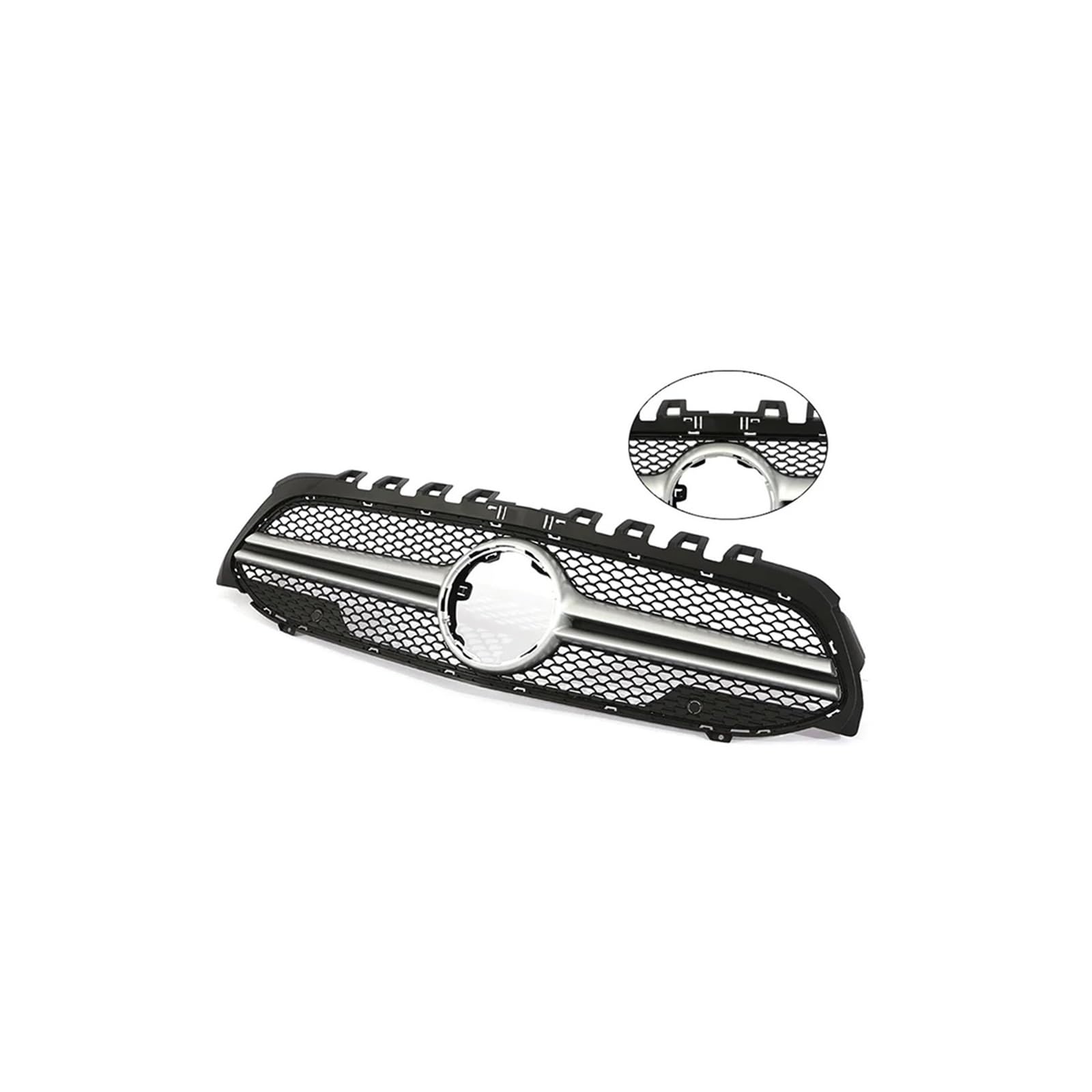 Kühlergrill Für A Für Klasse A35 A45 A200 A180 V177 W177 2019-2022 Auto Frontstoßstange Schwarz Chorme Kühlergrill Kühlergrill Vorne(A Silver WO Cam) von HXVGEGKPYK