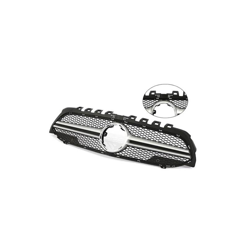 Kühlergrill Für A Für Klasse A35 A45 A200 A180 V177 W177 2019-2022 Auto Frontstoßstange Schwarz Chorme Kühlergrill Kühlergrill Vorne(A Silver WO Cam) von HXVGEGKPYK