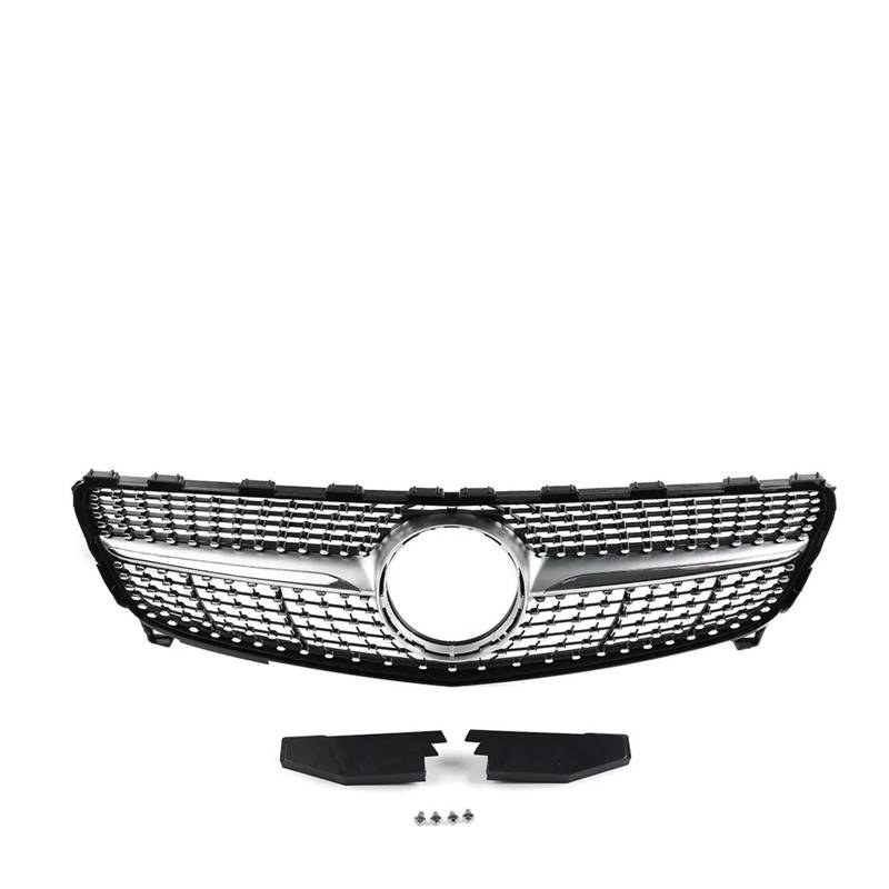 Kühlergrill Für A-Klasse W176 A160 A180 A200 A250 A45 2016 2017 2018 Auto Frontstoßstange Oberer Grill Diamanthaube Kühlergrill Front Kühlergrille(Silver) von HXVGEGKPYK