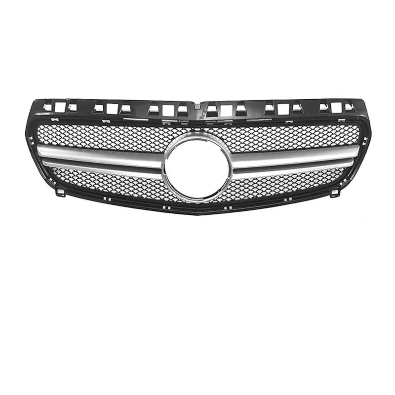 Kühlergrill Für A-Klasse W176A180 A200 A250 A45 Für GTR Style 2013-2015 Auto Schwarzer Kühlergrill Frontstoßstange Racing Grille Front Kühlergrille(A -Silver) von HXVGEGKPYK