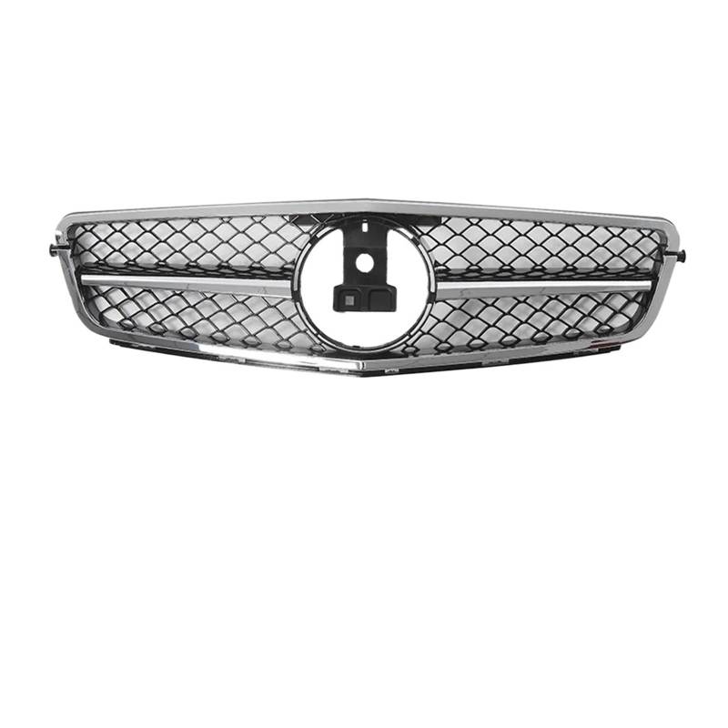 Kühlergrill Für C-Klasse W204 C180 C250 C350 2008-2014 2013 2012 Auto Schwarz 1Pin Frontstoßstangengrill Kühlergrill Racing Grills Front Kühlergrille(A Chrome) von HXVGEGKPYK