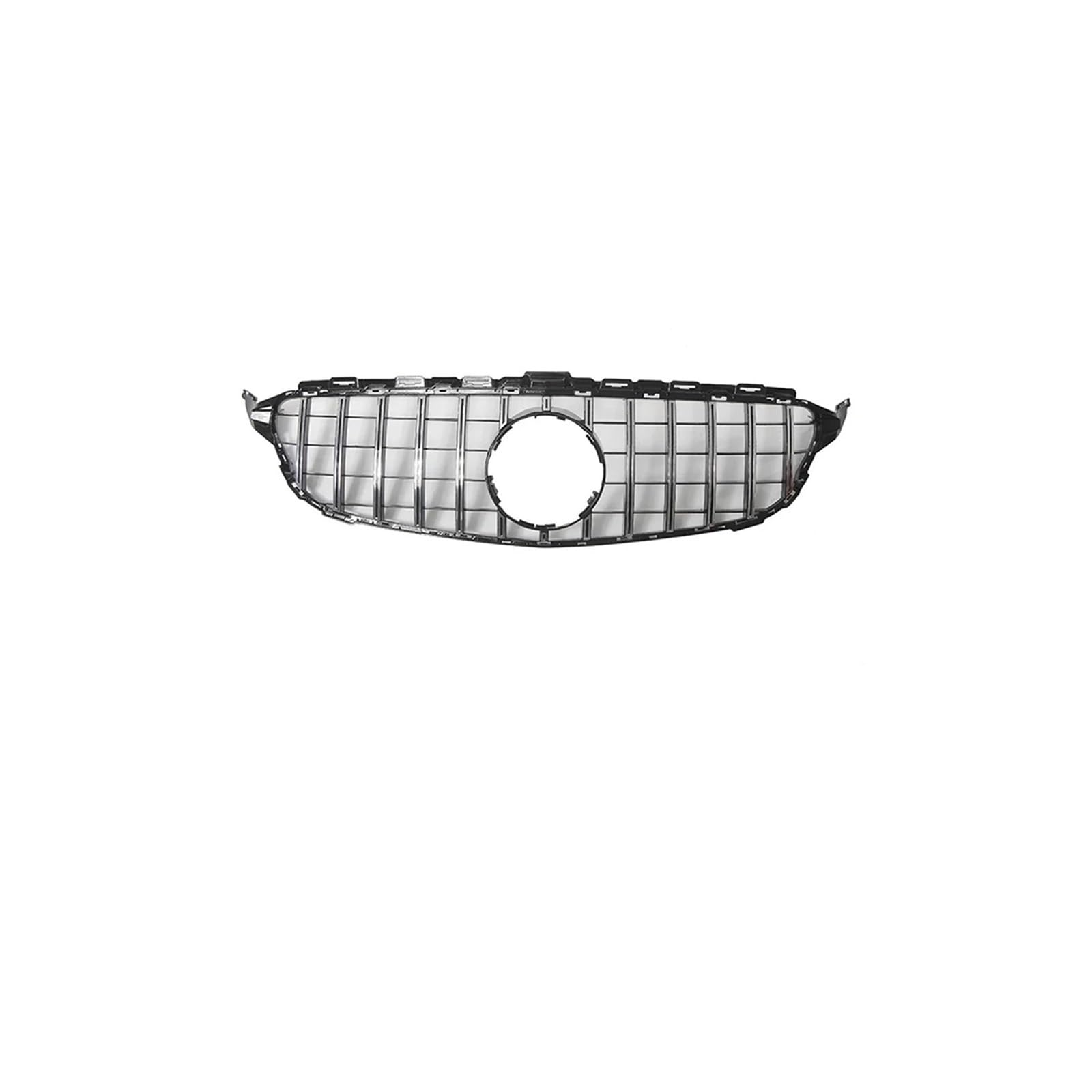 Kühlergrill Für C-Klasse W205 C180 C200 C250 C300 2015-2018 Auto Frontstoßstange Grille Chrom Schwarz Diamanten Stil Kühlergrill Vorne(G-Chrome Silver) von HXVGEGKPYK
