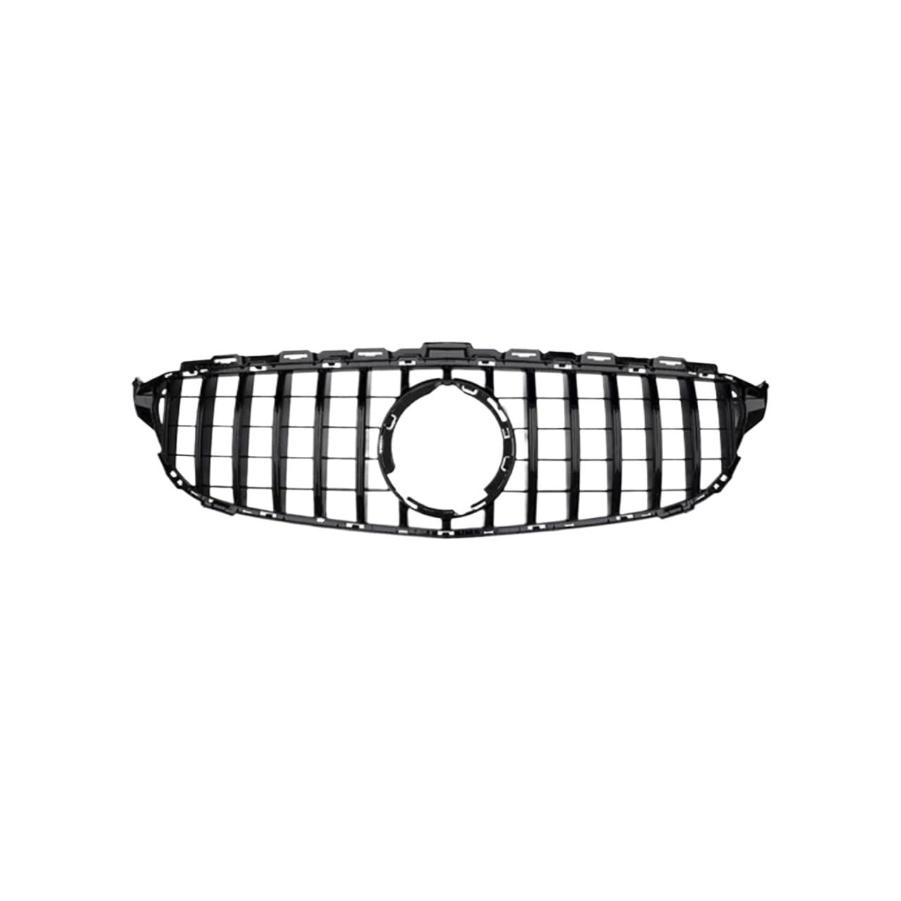 Kühlergrill Für C-Klasse W205 C180 C200 C250 C300 C400 Für GT 2015-2021 Frontschürze Haube Grill Mit Kamera Loch Kühlergrill Vorne(19-21 15bar No Hole) von HXVGEGKPYK