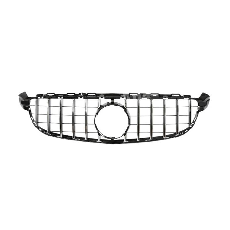 Kühlergrill Für C-Klasse W205 Für GT C63 2015-2018 Autogrill Unterer Stoßfängergrill Kühlergrill Schwarz Silber Renngrill Facelift Front Kühlergrille(Sliver Without) von HXVGEGKPYK