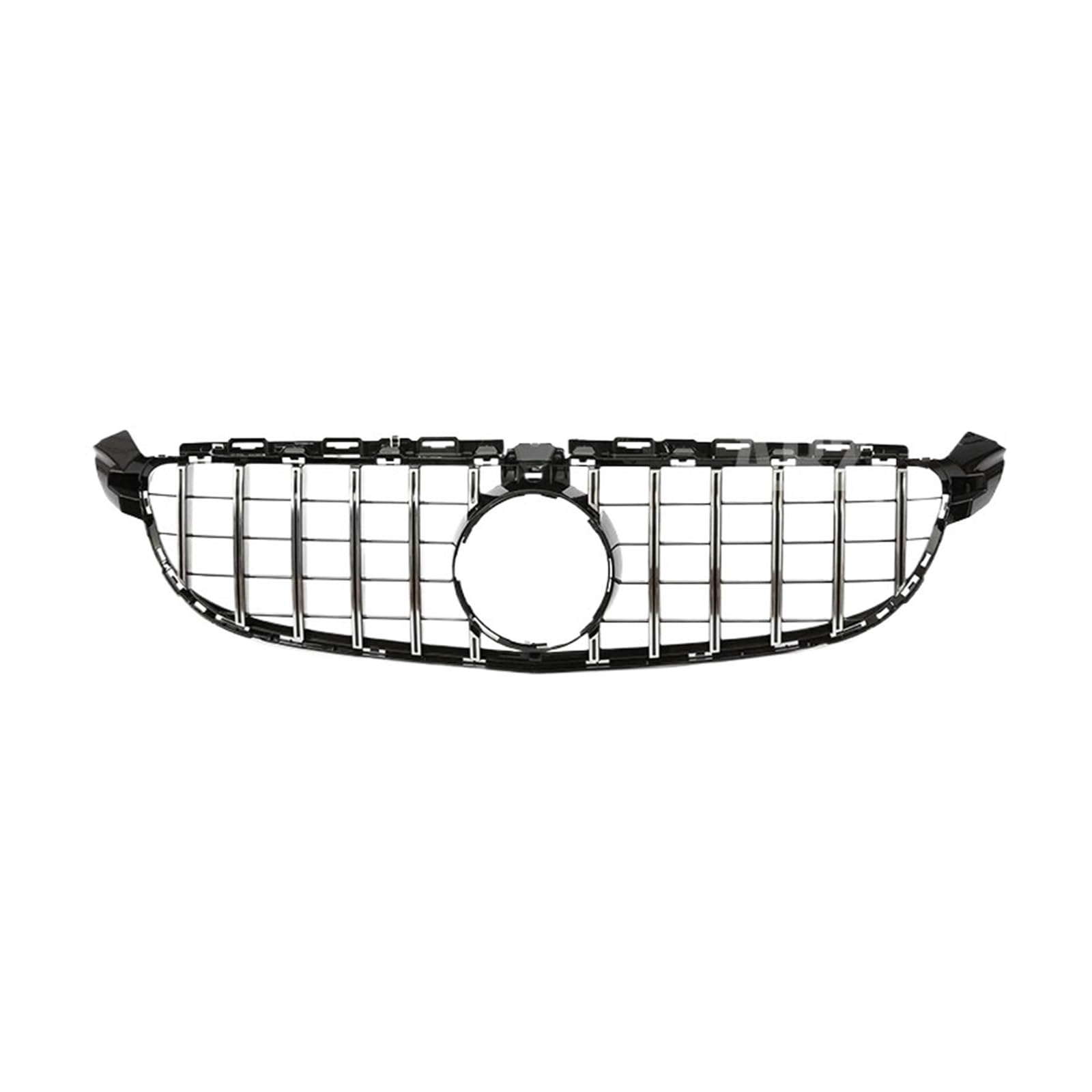 Kühlergrill Für C-Klasse W205 Für GT C63 2015-2018 Autogrill Unterer Stoßfängergrill Kühlergrill Schwarz Silber Renngrill Facelift Front Kühlergrille(Sliver with) von HXVGEGKPYK