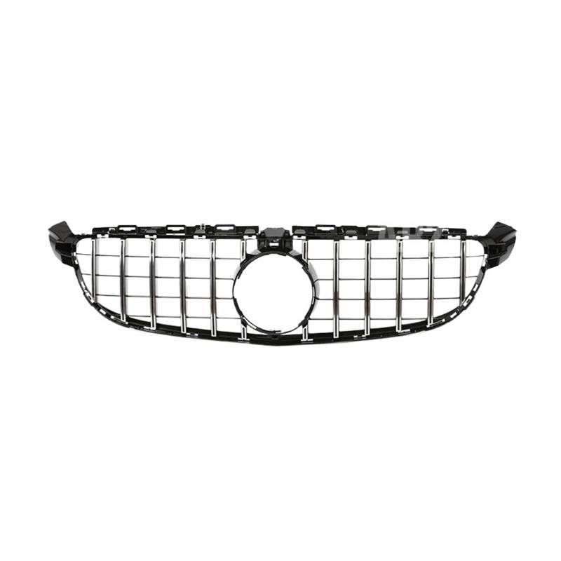 Kühlergrill Für C-Klasse W205 Für GT C63 2015-2018 Autogrill Unterer Stoßfängergrill Kühlergrill Schwarz Silber Renngrill Facelift Front Kühlergrille(Sliver with) von HXVGEGKPYK